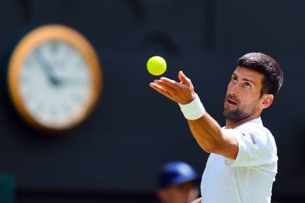 Mandatory Credit: Photo by Javier Garcia Shutterstock (14003748ci) Novak Djokovic during his fourth round match Wimbledon Tennis Championships, Day 8, The All England Lawn Tennis and Croquet Club, London, UK - 10 Jul 2023 Wimbledon Tennis Championships, Day 8, The All England Lawn Tennis and Croquet Club, London, UK - 10 Jul 2023  Copyright: xJavierxGarcia Shutterstockx 14003748ci
