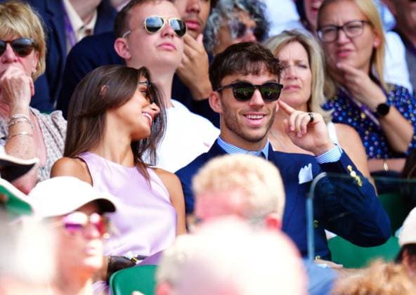 Mandatory Credit: Photo by Javier Garcia Shutterstock (14003748cz) Francisca Gomes and Pierre Gasly watching the action on Centre Court Wimbledon Tennis Championships, Day 8, The All England Lawn Tennis and Croquet Club, London, UK - 10 Jul 2023 Wimbledon Tennis Championships, Day 8, The All England Lawn Tennis and Croquet Club, London, UK - 10 Jul 2023  Copyright: xJavierxGarcia Shutterstockx 14003748cz