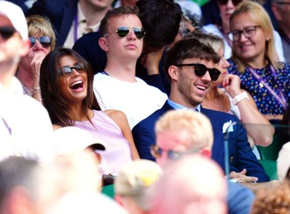 Mandatory Credit: Photo by Javier Garcia Shutterstock (14003748da) Francisca Gomes and Pierre Gasly watching the action on Centre Court Wimbledon Tennis Championships, Day 8, The All England Lawn Tennis and Croquet Club, London, UK - 10 Jul 2023 Wimbledon Tennis Championships, Day 8, The All England Lawn Tennis and Croquet Club, London, UK - 10 Jul 2023  Copyright: xJavierxGarcia Shutterstockx 14003748da