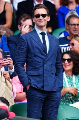 Mandatory Credit: Photo by Javier Garcia Shutterstock (14003748eb) Tom Hiddleston watching the action on Centre Court Wimbledon Tennis Championships, Day 8, The All England Lawn Tennis and Croquet Club, London, UK - 10 Jul 2023 Wimbledon Tennis Championships, Day 8, The All England Lawn Tennis and Croquet Club, London, UK - 10 Jul 2023  Copyright: xJavierxGarcia Shutterstockx 14003748eb