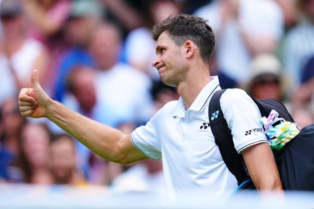 Mandatory Credit: Photo by Javier Garcia Shutterstock (14003748ex) Hubert Hurkacz after defeat in his fourth round match Wimbledon Tennis Championships, Day 8, The All England Lawn Tennis and Croquet Club, London, UK - 10 Jul 2023 Wimbledon Tennis Championships, Day 8, The All England Lawn Tennis and Croquet Club, London, UK - 10 Jul 2023  Copyright: xJavierxGarcia Shutterstockx 14003748ex