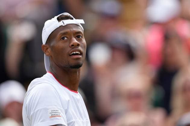 Mandatory Credit: Photo by Dave Shopland Shutterstock (14003750by) Christopher Eubanks during his fourth round match Wimbledon Tennis Championships, Day 8, The All England Lawn Tennis and Croquet Club, London, UK - 10 Jul 2023 Wimbledon Tennis Championships, Day 8, The All England Lawn Tennis and Croquet Club, London, UK - 10 Jul 2023  Copyright: xDavexShopland Shutterstockx 14003750by