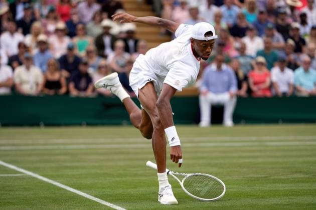 Mandatory Credit: Photo by Dave Shopland Shutterstock (14003750cm) Christopher Eubanks during his fourth round match Wimbledon Tennis Championships, Day 8, The All England Lawn Tennis and Croquet Club, London, UK - 10 Jul 2023 Wimbledon Tennis Championships, Day 8, The All England Lawn Tennis and Croquet Club, London, UK - 10 Jul 2023  Copyright: xDavexShopland Shutterstockx 14003750cm