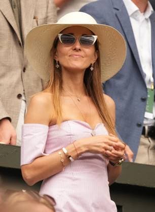 Tennis - 2023 Wimbledon Championships - Week Two - Day Eight - All England lawn Tennis & Racquet Club, Wimbledon - Monday 10th Mens singles - Novak Djokovic (SRB) v Hubert Hurkacz (POL) Wife of Novak Djokovic, Jelena in the players box 