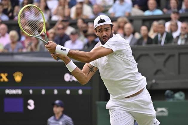 Tennis : Wimbledon 2023 - Angleterre - Matteo Berrettini - Italie Tennis : Wimbledon 2023 - Angleterre- 10 07 23 ChrysleneCaillaud Panoramic  