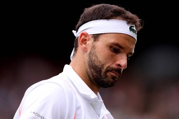 10th July 2023; All England Lawn Tennis and Croquet Club, London, England: Wimbledon Tennis Tournament; Grigor Dimitrov during his match with Holger Rune  ActionPlus12529987 ShaunxBrooks