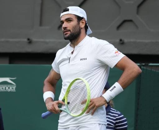 Tennis - 2023 Wimbledon Championships - Week Two - Day Eight - All England lawn Tennis & Racquet Club, Wimbledon - Monday 10th Mens singles - Carlos Alcaraz (ESP) v Matteo Berrettini (ITA) Matteo Berrettini 