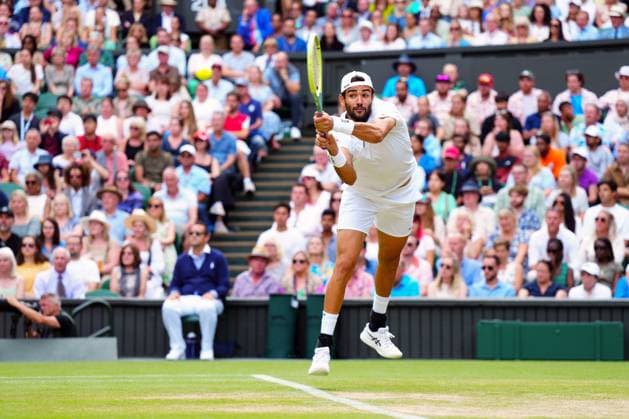 Mandatory Credit: Photo by Javier Garcia Shutterstock (14003748ji) Matteo Berrettini during his fourth round match Wimbledon Tennis Championships, Day 8, The All England Lawn Tennis and Croquet Club, London, UK - 10 Jul 2023 Wimbledon Tennis Championships, Day 8, The All England Lawn Tennis and Croquet Club, London, UK - 10 Jul 2023  Copyright: xJavierxGarcia Shutterstockx 14003748ji