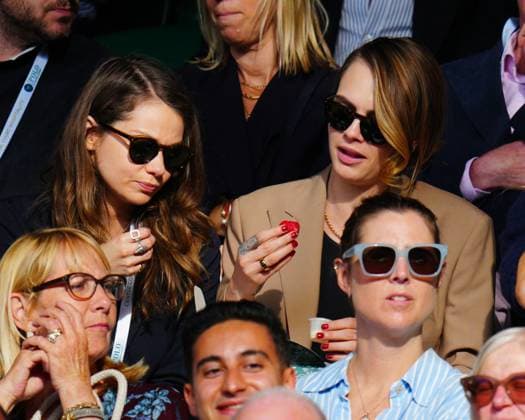 Mandatory Credit: Photo by Javier Garcia Shutterstock (14003748kd) Cara Delevingne and girlfriend Minke eating strawberries and cream in the crowd on Centre Court Wimbledon Tennis Championships, Day 8, The All England Lawn Tennis and Croquet Club, London, UK - 10 Jul 2023 Wimbledon Tennis Championships, Day 8, The All England Lawn Tennis and Croquet Club, London, UK - 10 Jul 2023  Copyright: xJavierxGarcia Shutterstockx 14003748kd