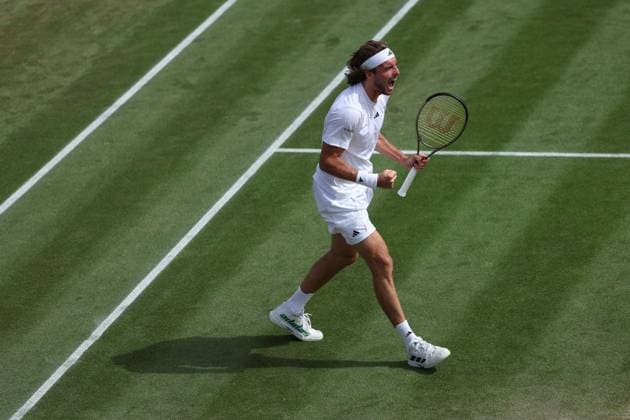 Stefanos Tsitsipas (Gre) TENNIS : Wimbledon 2023 - 10 07 2023 AntoineCouvercelle Panoramic  