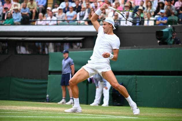 Wimbledon Championships Day 8 Holger Rune (DEN) plays his fourth round match at the 2023 Wimbledon Championships at the AELTC in London, UK on July 10, 2023. Photo by Corinne Dubreuil ABACAPRESS.COM London United Kingdom  Copyright: xDubreuilxCorinne ABACAx 860224_110 DubreuilxCorinne ABACAx 0263308136st