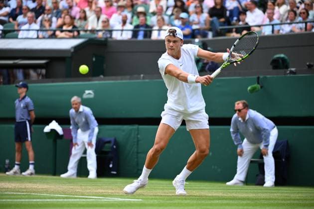Wimbledon Championships Day 8 Holger Rune (DEN) plays his fourth round match at the 2023 Wimbledon Championships at the AELTC in London, UK on July 10, 2023. Photo by Corinne Dubreuil ABACAPRESS.COM London United Kingdom  Copyright: xDubreuilxCorinne ABACAx 860224_118 DubreuilxCorinne ABACAx 0263308215st