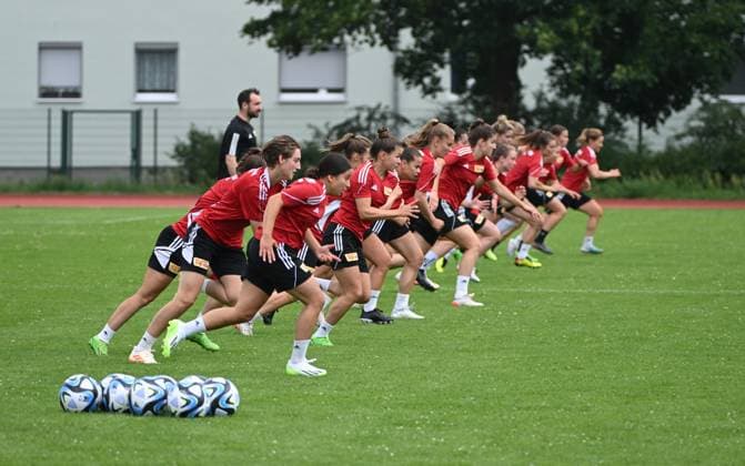 Soccer, women, Regionalliga Nordost, 2023 2024 season, 1 FC Union Berlin, training kick-off, 10 07 2023, Copyright: xMatthiasxKochx