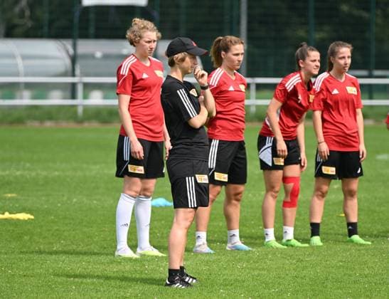 Soccer, women, Regionalliga Nordost, season 2023 2024, 1 FC Union Berlin, training kick-off, coach Ailien Poese 1 women 1 FC Union , 10 07 2023, Copyright: xMatthiasxKochx