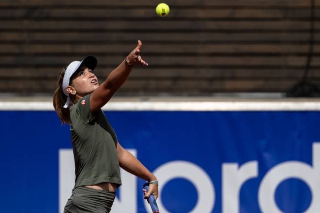 230711 Irina Khromacheva, Russia, on day 2 of the WTA Nordea Open on July 11, 2023 in Bastad, Sweden  Copyright: MATHILDAxAHLBERG BB230711MA006