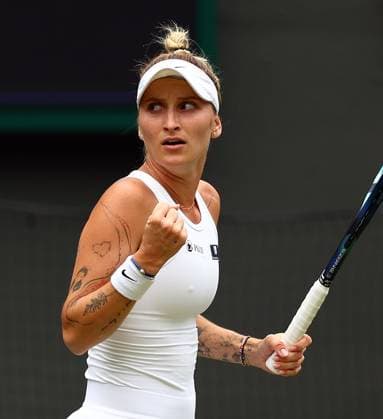Mandatory Credit: Photo by Simon Dael Shutterstock (14003756h) Marketa Vondrousova celebrates breaking back in the first set against Jessica Pegula Wimbledon Tennis Championships, Day 9, The All England Lawn Tennis and Croquet Club, London, UK - 11 Jul 2023 Wimbledon Tennis Championships, Day 9, The All England Lawn Tennis and Croquet Club, London, UK - 11 Jul 2023  Copyright: xSimonxDael Shutterstockx 14003756h