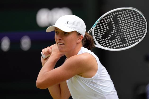 Mandatory Credit: Photo by Dave Shopland Shutterstock (14003757k) Iga Swiatek during her quarter final match Wimbledon Tennis Championships, Day 9, The All England Lawn Tennis and Croquet Club, London, UK - 11 Jul 2023 Wimbledon Tennis Championships, Day 9, The All England Lawn Tennis and Croquet Club, London, UK - 11 Jul 2023  Copyright: xDavexShopland Shutterstockx 14003757k