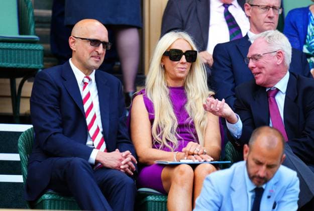 Mandatory Credit: Photo by Javier Garcia Shutterstock (14003753r) Matthew Syed and Kathy Weeks in the Royal Box on Centre Court Wimbledon Tennis Championships, Day 9, The All England Lawn Tennis and Croquet Club, London, UK - 11 Jul 2023 Wimbledon Tennis Championships, Day 9, The All England Lawn Tennis and Croquet Club, London, UK - 11 Jul 2023  Copyright: xJavierxGarcia Shutterstockx 14003753r