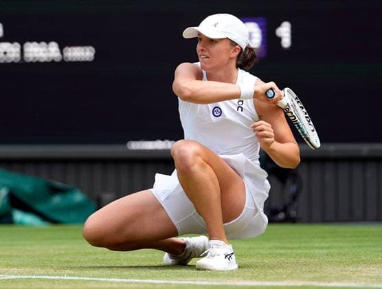 Mandatory Credit: Photo by Dave Shopland Shutterstock (14003757v) Iga Swiatek during her quarter final match Wimbledon Tennis Championships, Day 9, The All England Lawn Tennis and Croquet Club, London, UK - 11 Jul 2023 Wimbledon Tennis Championships, Day 9, The All England Lawn Tennis and Croquet Club, London, UK - 11 Jul 2023  Copyright: xDavexShopland Shutterstockx 14003757v