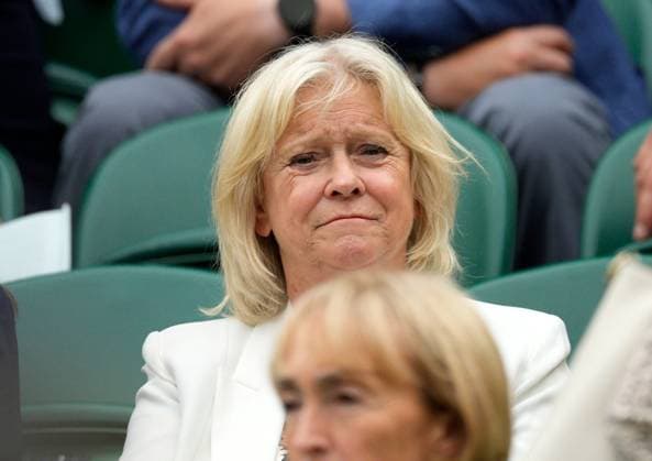 Mandatory Credit: Photo by Dave Shopland Shutterstock (14003757ba) Sue Barker in the Royal Box on Centre Court Wimbledon Tennis Championships, Day 9, The All England Lawn Tennis and Croquet Club, London, UK - 11 Jul 2023 Wimbledon Tennis Championships, Day 9, The All England Lawn Tennis and Croquet Club, London, UK - 11 Jul 2023  Copyright: xDavexShopland Shutterstockx 14003757ba