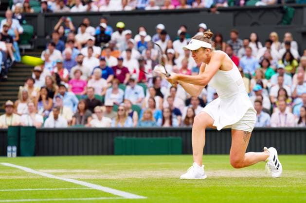 Mandatory Credit: Photo by Javier Garcia Shutterstock (14003753co) Elina Svitolina during her quarter final match Wimbledon Tennis Championships, Day 9, The All England Lawn Tennis and Croquet Club, London, UK - 11 Jul 2023 Wimbledon Tennis Championships, Day 9, The All England Lawn Tennis and Croquet Club, London, UK - 11 Jul 2023  Copyright: xJavierxGarcia Shutterstockx 14003753co