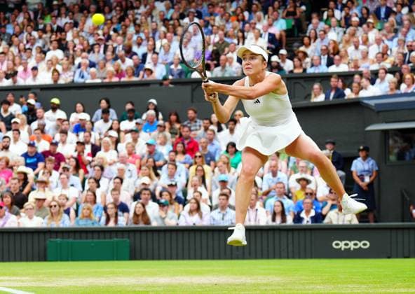 Mandatory Credit: Photo by Javier Garcia Shutterstock (14003753eb) Elina Svitolina during her quarter final match Wimbledon Tennis Championships, Day 9, The All England Lawn Tennis and Croquet Club, London, UK - 11 Jul 2023 Wimbledon Tennis Championships, Day 9, The All England Lawn Tennis and Croquet Club, London, UK - 11 Jul 2023  Copyright: xJavierxGarcia Shutterstockx 14003753eb