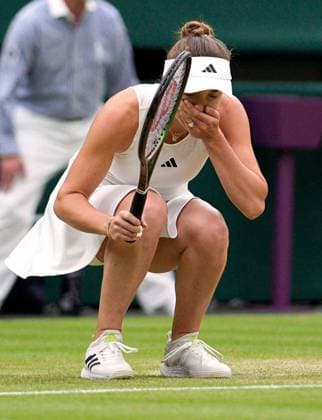 Mandatory Credit: Photo by Dave Shopland Shutterstock (14003757ch) Elina Svitolina celebrates victory in her quarter final match Wimbledon Tennis Championships, Day 9, The All England Lawn Tennis and Croquet Club, London, UK - 11 Jul 2023 Wimbledon Tennis Championships, Day 9, The All England Lawn Tennis and Croquet Club, London, UK - 11 Jul 2023  Copyright: xDavexShopland Shutterstockx 14003757ch