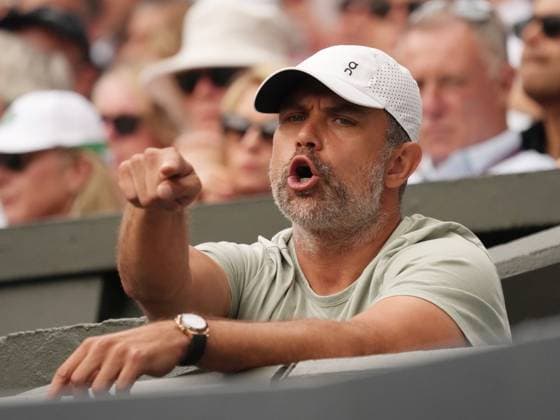 Tennis - 2023 Wimbledon Championships - Week Two - Day Nine - All England lawn Tennis & Racquet Club, Wimbledon - Tuesday 11th Ladies singles - Iga Swiatek (POL) v Elina Svitolina (UKR) Iga Swiatek coach Tomasz Wiktorowski 