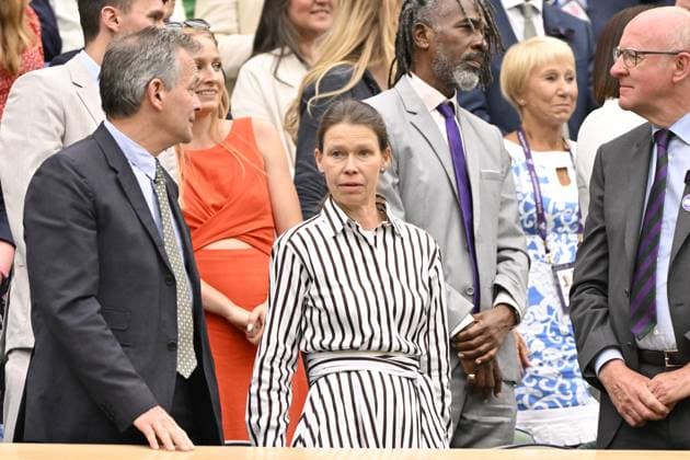 Tennis : Wimbledon 2023 - Angleterre - Lady Sarah Chatto dans la Royal Box - Angleterre Tennis : Wimbledon 2023 - Angleterre- 11 07 23 ChrysleneCaillaud Panoramic  
