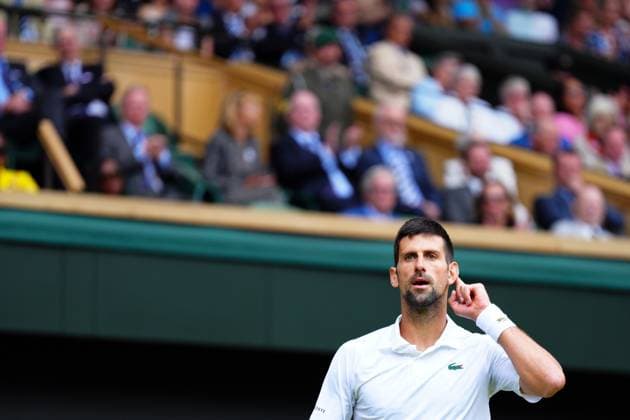 Mandatory Credit: Photo by Javier Garcia Shutterstock (14003753li) Novak Djokovic during his quarter final match Wimbledon Tennis Championships, Day 9, The All England Lawn Tennis and Croquet Club, London, UK - 11 Jul 2023 Wimbledon Tennis Championships, Day 9, The All England Lawn Tennis and Croquet Club, London, UK - 11 Jul 2023  Copyright: xJavierxGarcia Shutterstockx 14003753li