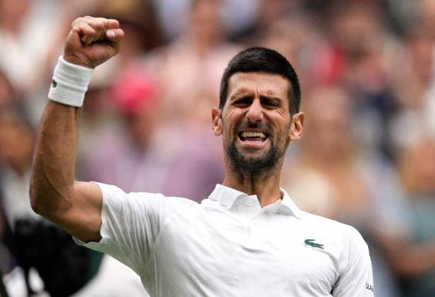 Mandatory Credit: Photo by Dave Shopland Shutterstock (14003757fc) Novak Djokovic celebrates victory in his quarter final match Wimbledon Tennis Championships, Day 9, The All England Lawn Tennis and Croquet Club, London, UK - 11 Jul 2023 Wimbledon Tennis Championships, Day 9, The All England Lawn Tennis and Croquet Club, London, UK - 11 Jul 2023  Copyright: xDavexShopland Shutterstockx 14003757fc