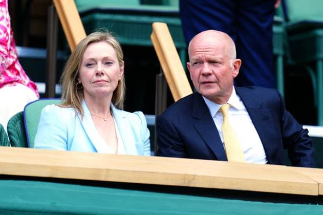 Mandatory Credit: Photo by Javier Garcia Shutterstock (14006839d) William Hague and Ffion Hague in the Royal Box on Centre Court Wimbledon Tennis Championships, Day 10, The All England Lawn Tennis and Croquet Club, London, UK - 12 Jul 2023 Wimbledon Tennis Championships, Day 10, The All England Lawn Tennis and Croquet Club, London, UK - 12 Jul 2023  Copyright: xJavierxGarcia Shutterstockx 14006839d