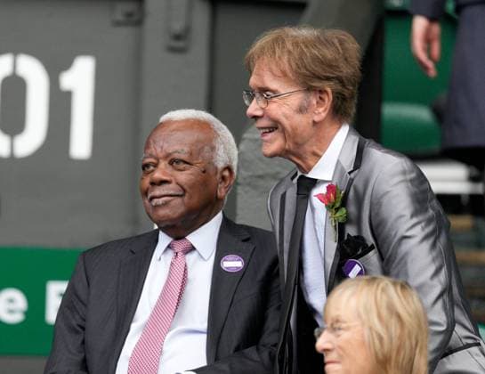 Mandatory Credit: Photo by Dave Shopland Shutterstock (14006841o) Trevor McDonald and Cliff Richard in the Royal Box on Centre Court Wimbledon Tennis Championships, Day 10, The All England Lawn Tennis and Croquet Club, London, UK - 12 Jul 2023 Wimbledon Tennis Championships, Day 10, The All England Lawn Tennis and Croquet Club, London, UK - 12 Jul 2023  Copyright: xDavexShopland Shutterstockx 14006841o