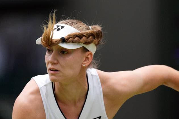 Mandatory Credit: Photo by Dave Shopland Shutterstock (14006841aa) Elena Rybakina during her quarter final match Wimbledon Tennis Championships, Day 10, The All England Lawn Tennis and Croquet Club, London, UK - 12 Jul 2023 Wimbledon Tennis Championships, Day 10, The All England Lawn Tennis and Croquet Club, London, UK - 12 Jul 2023  Copyright: xDavexShopland Shutterstockx 14006841aa