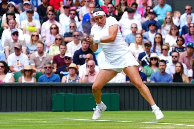 Mandatory Credit: Photo by Javier Garcia Shutterstock (14006839z) Ons Jabeur during her quarter final match Wimbledon Tennis Championships, Day 10, The All England Lawn Tennis and Croquet Club, London, UK - 12 Jul 2023 Wimbledon Tennis Championships, Day 10, The All England Lawn Tennis and Croquet Club, London, UK - 12 Jul 2023  Copyright: xJavierxGarcia Shutterstockx 14006839z