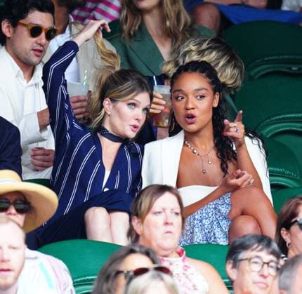 Mandatory Credit: Photo by Javier Garcia Shutterstock (14006839cf) Meghann Fahy watching the action on Centre Court Wimbledon Tennis Championships, Day 10, The All England Lawn Tennis and Croquet Club, London, UK - 12 Jul 2023 Wimbledon Tennis Championships, Day 10, The All England Lawn Tennis and Croquet Club, London, UK - 12 Jul 2023  Copyright: xJavierxGarcia Shutterstockx 14006839cf