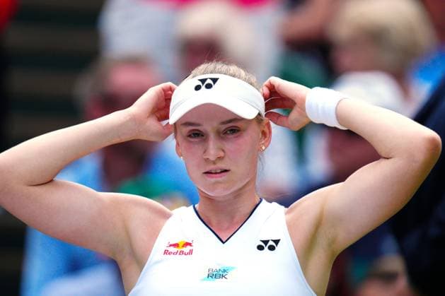 Mandatory Credit: Photo by Javier Garcia Shutterstock (14006839co) Elena Rybakina during her quarter final match Wimbledon Tennis Championships, Day 10, The All England Lawn Tennis and Croquet Club, London, UK - 12 Jul 2023 Wimbledon Tennis Championships, Day 10, The All England Lawn Tennis and Croquet Club, London, UK - 12 Jul 2023  Copyright: xJavierxGarcia Shutterstockx 14006839co