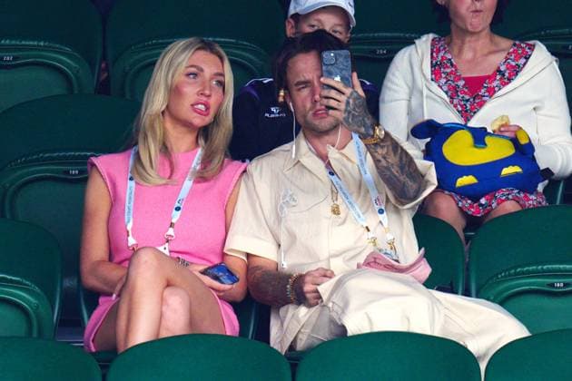 Mandatory Credit: Photo by Javier Garcia Shutterstock (14006839eb) Liam Payne and Kate Cassidy watching the action on Centre Court Wimbledon Tennis Championships, Day 10, The All England Lawn Tennis and Croquet Club, London, UK - 12 Jul 2023 Wimbledon Tennis Championships, Day 10, The All England Lawn Tennis and Croquet Club, London, UK - 12 Jul 2023  Copyright: xJavierxGarcia Shutterstockx 14006839eb