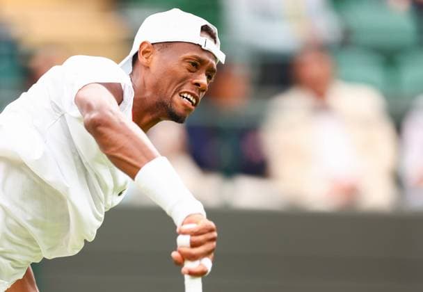 Mandatory Credit: Photo by Simon Dael Shutterstock (14006840ci) Christopher Eubanks Wimbledon Tennis Championships, Day 10, The All England Lawn Tennis and Croquet Club, London, UK - 12 Jul 2023 Wimbledon Tennis Championships, Day 10, The All England Lawn Tennis and Croquet Club, London, UK - 12 Jul 2023  Copyright: xSimonxDael Shutterstockx 14006840ci