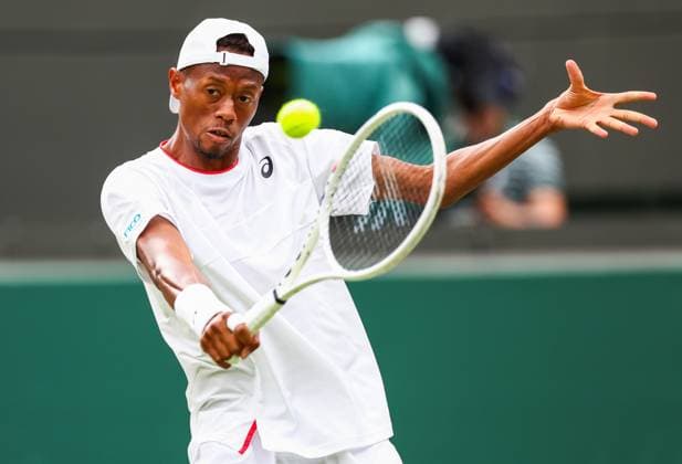 Mandatory Credit: Photo by Simon Dael Shutterstock (14006840cz) Christopher Eubanks Wimbledon Tennis Championships, Day 10, The All England Lawn Tennis and Croquet Club, London, UK - 12 Jul 2023 Wimbledon Tennis Championships, Day 10, The All England Lawn Tennis and Croquet Club, London, UK - 12 Jul 2023  Copyright: xSimonxDael Shutterstockx 14006840cz