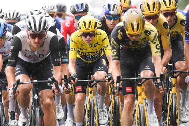 Danish Jonas Vingegaard of Jumbo-Visma pictured in action during stage 11 of the Tour de France cycling race, from Clermont-Ferrand to Moulins (179,8 km), France, Wednesday 12 July 2023. This year s Tour de France takes place from 01 to 23 July 2023. POOL ALEXxBROADWAY  x70514190x