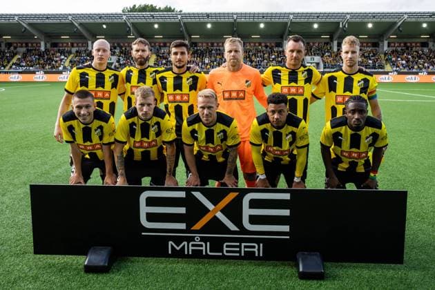 230712 The starting eleven of Häcken during the UEFA Champions League qualifying match between BK Häcken and The New Saints on July 12 2023 in Gothenburg Photo Nicklas Elmrin BILDBYRAN COP 206 NE0227 fotboll football soccer fotball champions league match 1 game bk häcken the new saints  Copyright: NICKLASxELMRIN BB230712NE008