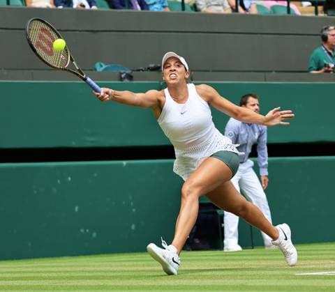 TENNIS - Wimbledon 2023 LONDON,ENGLAND,12.JUL.23 - TENNIS - WTA, Tennis Damen World Tour, Wimbledon, Grand Slam. Image shows Madison Keys (USA).  GEPAxpictures xAlanxGrieves