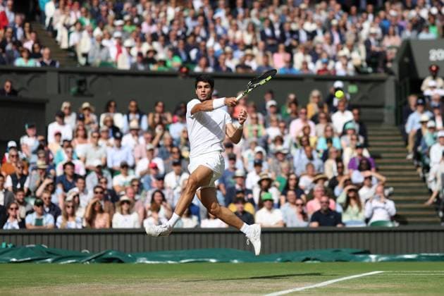 Carlos Alcaraz TENNIS : Wimbledon 2023 - 12 07 2023 AntoineCouvercelle Panoramic  