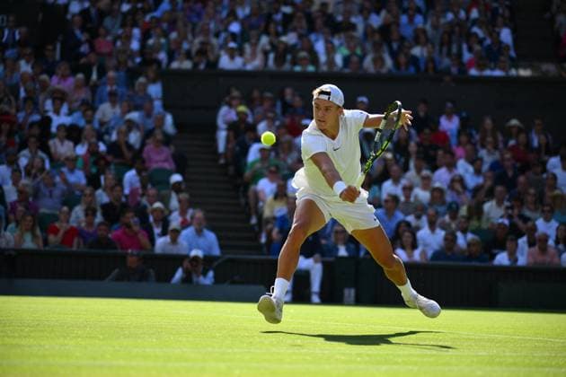 Wimbledon Championships Day 10 Holger Rune (DEN) during his quarter final round match at the 2023 Wimbledon Championships at the AELTC in London, UK on July 12, 2023. Photo by Corinne Dubreuil ABACAPRESS.COM London United Kingdom  Copyright: xDubreuilxCorinne ABACAx 860497_098 DubreuilxCorinne ABACAx 860497_098