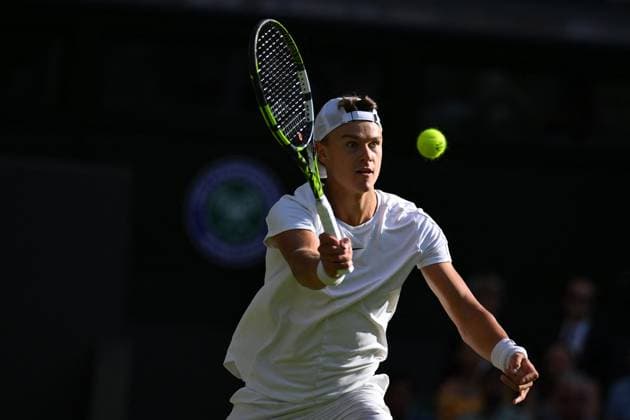 Wimbledon Championships Day 10 Holger Rune (DEN) during his quarter final round match at the 2023 Wimbledon Championships at the AELTC in London, UK on July 12, 2023. Photo by Corinne Dubreuil ABACAPRESS.COM London United Kingdom  Copyright: xDubreuilxCorinne ABACAx 860497_117 DubreuilxCorinne ABACAx 860497_117