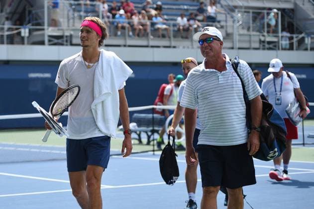 US Open - Practice Alexander Zverev (GER) during his practice with his new coach Ivan Lendl (USA) at the 2018 US Open at Billie Jean National Tennis Center in New-York, USA, on August, 26, 2018. Photo by Corinne Dubreuil ABACAPRESS.COM New York City United States  Copyright: xDubreuilxCorinne ABACAx 648765_030 DubreuilxCorinne ABACAx 648765_030