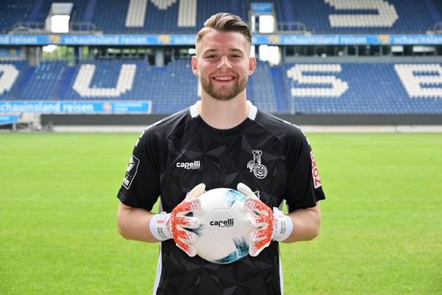 Goalkeeper Vincent Müller MSV Duisburg 3 league, portrait date 2023 2024 Duisburg Schauinsland Reisen Arena North Rhine Westphalia Germany Team2