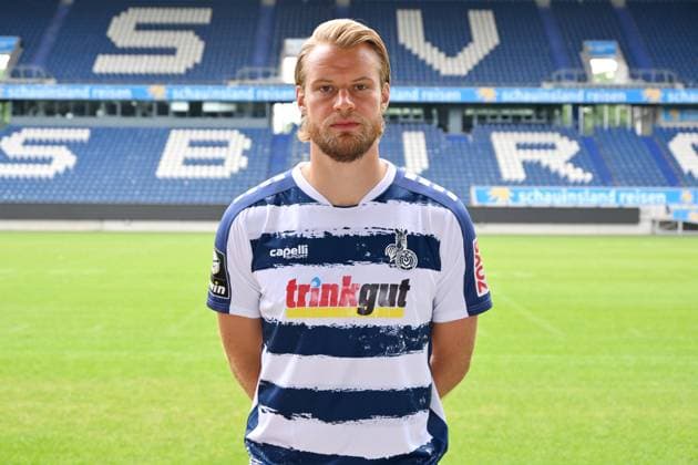 Sebastian May MSV Duisburg 3 league, portrait date 2023 2024 Duisburg Schauinsland Reisen Arena North Rhine Westphalia Germany Team2