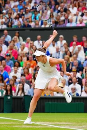Mandatory Credit: Photo by Javier Garcia Shutterstock (14006845l) Elina Svitolina during her semi final match Wimbledon Tennis Championships, Day 11, The All England Lawn Tennis and Croquet Club, London, UK - 13 Jul 2023 Wimbledon Tennis Championships, Day 11, The All England Lawn Tennis and Croquet Club, London, UK - 13 Jul 2023  Copyright: xJavierxGarcia Shutterstockx 14006845l